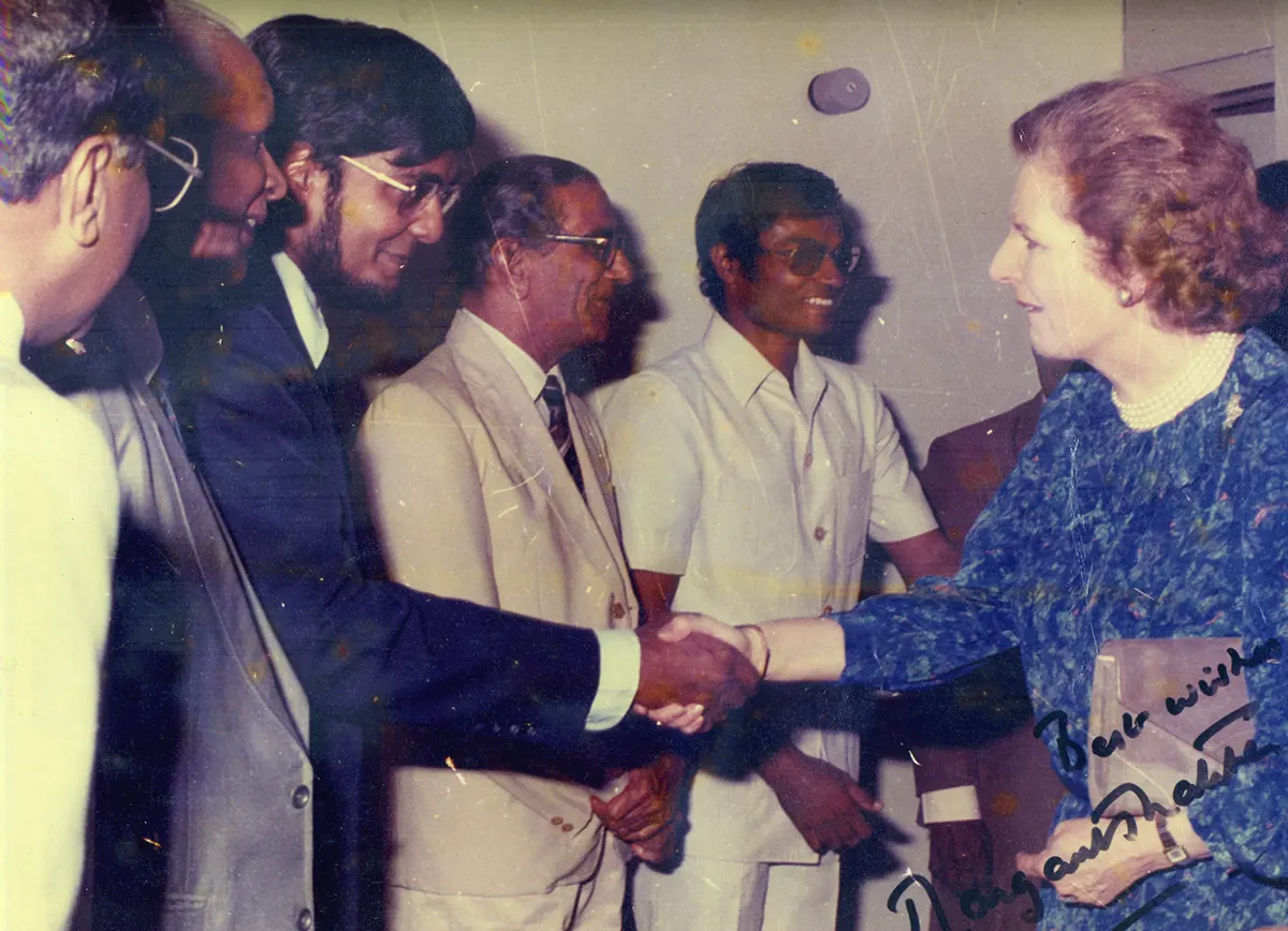 1984, age 37. Autographed photo with UK Prime Minister Margaret Thatcher